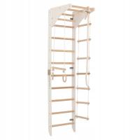 Drabinka gimnastyczna 230x59 cm drewniana biała dla dzieci i dorosłych SPR