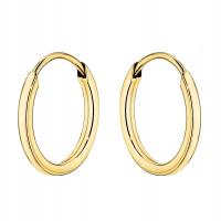 Золотые серьги-кольца для женщин pr. 585 колеса 10 мм креольское кольцо 14K