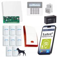 ZESTAW ALARMOWY DO DOMU Z APLIKACJĄ ALARM SATEL 8 x CZUJNIK PET BOSCH GSM