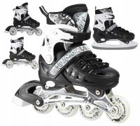 Łyżworolki Rolki Wrotki Z Regulacją Rekreacyjne Łyżwy Dla Dzieci 4w1 35-38