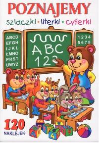 POZNAJEMY, SZLACZKI, LITERKI, CYFERKI 120 NAKLEJEK