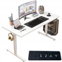 Электрический подъемный стол белый 120 см регулируемая высота 72-118 см