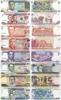 Filipiny zestaw 8 szt 5+10+20+50+100+200+500+1000 piso - Pick 168-197 UNC