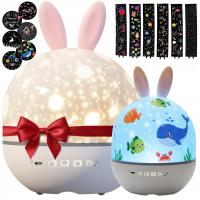 ЗВЕЗДНЫЙ ПРОЕКТОР КРОЛИК ПРОЕКТОР ДЕТСКИЙ НОЧНОЙ СВЕТИЛЬНИК ВРАЩАЮЩИЕСЯ КАРТРИДЖИ