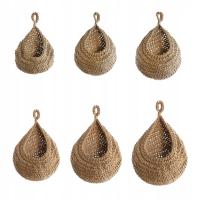 6 Sztuk Liny Jutowej Wiszące Kosze Ścienne Odporne Na Zużycie Lekkie Solidne