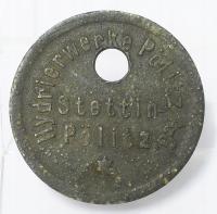 ŻETON MARKA NARZĘDZIOWA HYDRIERWERKE SZCZECIN POLICE HWP 1829