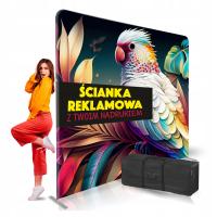 Ścianka Reklamowa Tekstylna 200x225 Nadruk Projekt dwustronna