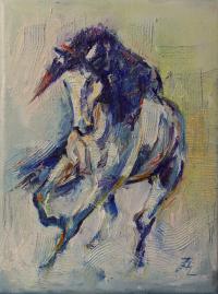 Obraz olejny KONIK 18x24 koń