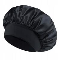 Атласная Шапочка Для Волос Для Сна, Защитный Ночной Уход, Черный