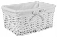 KOSZYK BIAŁY KOSZ KOSZYCZEK WIKLINOWY DEKORACYJNY DO SALONU ŁAZIENKI 30 cm