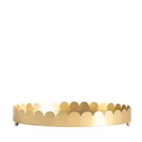 Taca dekoracyjna GRAZIA z lustrem okrągłą złota 31x4 cm HOMLA