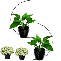 Цветочная клумба настенная подвесная настенная металлическая Черная для 2 Горшков в стиле лофт