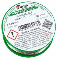 Cyna Cynel 0,5 mm 100 g bezołowiowa Sn99,3Cu0,7