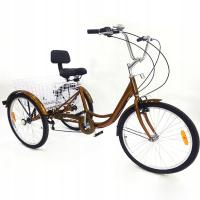24 дюйма взрослый трехколесный велосипед с золотой корзиной злотый