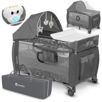 Łóżeczko turystyczne, kojec LIONELO SVEN PLUS Grey