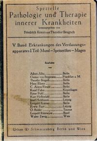 SPEZIELLE PATHOLOGIE UND THERAPIE 1921 Band V T. I