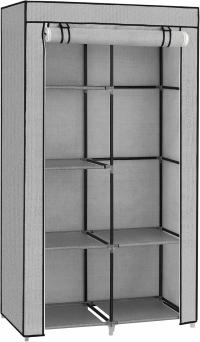 Songmics Szafka na ubrania z 1 drążkiem i 6 półkami