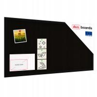 Tablica korkowa czarny kolor korka 80x40 cm rama drewniana CZARNA