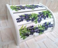 Хлебница маленькая деревянная лаведна темно-синяя для подарка