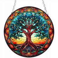 Орнамент украшение витражное подвесное домашнее акриловое красивое дерево счастья XL