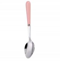 ZĄBKOWANA ŁYŻECZKA do owoców stal nierdzewna 1szt różowa