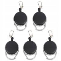 5 SZT LINKA PLECIONA MOCNA ZWIJANA BRELOK RETRAKTOR 60CM