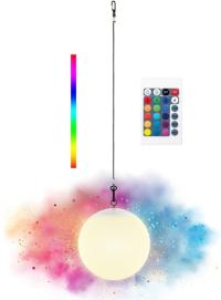 SOLARNA LAMPA WISZĄCA OGRODOWA RGB PILOT CZUJNIK ZMIERZCHU