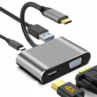 HUB USB-C АДАПТЕР HDMI 4k VGA USB 3.0 PD
