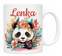KUBEK z motywem PANDY KOLOROWA PANDA + DOWOLNE IMIĘ