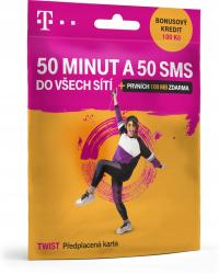 Karta SIM T-Mobile Czeska 3 w 1 z doładowaniem 300 CZK