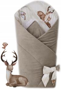 ROŻEK NIEMOWLĘCY OTULACZ MIĘKKI BECIK BAWEŁNA VELVET / JELONEK