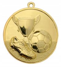 Медаль футбол злотый 50 мм Лента