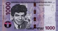 ARMENIA 1000 Dram 2018 P-61 POLIMER UNC