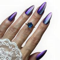 Paznokcie Sztuczne Tipsy Press On Nails Cat Eye Ombre 10 sztuk Handmade, M