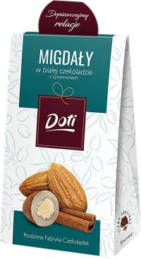 Миндаль в белом шоколаде с корицей премиум пакетик Doti 100г