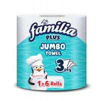 FAMILIA одноразовое кухонное бумажное полотенце jumbo 1 = 6 большой рулон