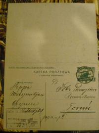 Całostka CP68 podwójna z opłaconą odpowiedzią ( z obiegu pocztowego)