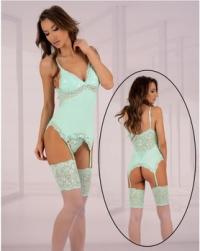 Podniecający Gorset Miętowy Persinne LivCo Corsetti