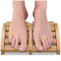 Podwójny roller do masażu stóp masażer drewniany 5-rzędowy do nóg 10 wałków