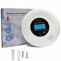 Czujnik czadu tlenku węgla i dymu 10 lat 2w1 CO detektor LCD Alarm dźwięk