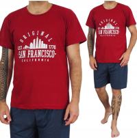 PIŻAMA MĘSKA bawełniana SZORTY logo