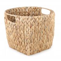 DUŻY OKRĄGŁY KOSZ BOHO Z HIACYNTU WODNEGO 32x32x25 cm