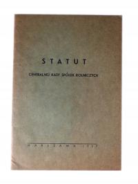 Statut Centralnej Kasy Spółek Rolniczych 1937