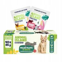 Saszetki dla kota Animal Island mokra karma mix 2 smaków ZESTAW 40szt x 85g