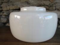 Bardzo Duży Stary Szklany klosz_ BIAŁY POŁYSK _Zwis_Kuchnia_E 27