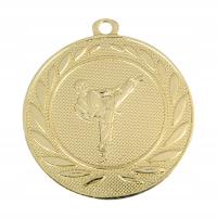 Золотая медаль 50 мм злотый каратэ, боевые искусства, лента