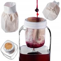 WOREK FILTRACYJNY DO NALEWEK WINA SOKU FILTRACJI Z GUMKĄ BAWEŁNA FILTR 1L