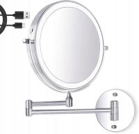 Круглое настенное зеркало для ванной комнаты со светодиодным освещением 1X/10x увеличение
