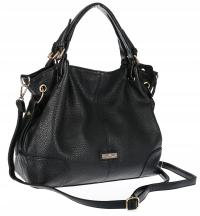 Torebka Damska shopperka A4 worek pojemna listonoszka modna CH3321 Czarna