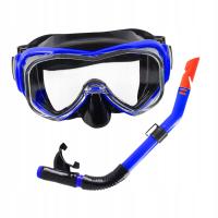 Zestaw do snorkelingu Szeroki widok Maska do nurkowania Gogle kąpielowe Mężczyźni Kobiety Niebieski Czarny